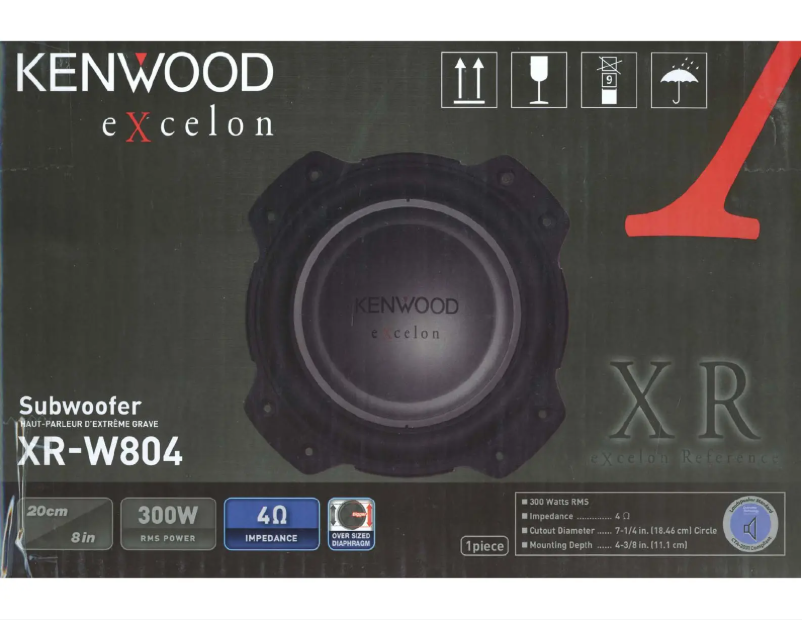 Page n°1 - Manuel utilisateur Kenwood Excelon XR-W804