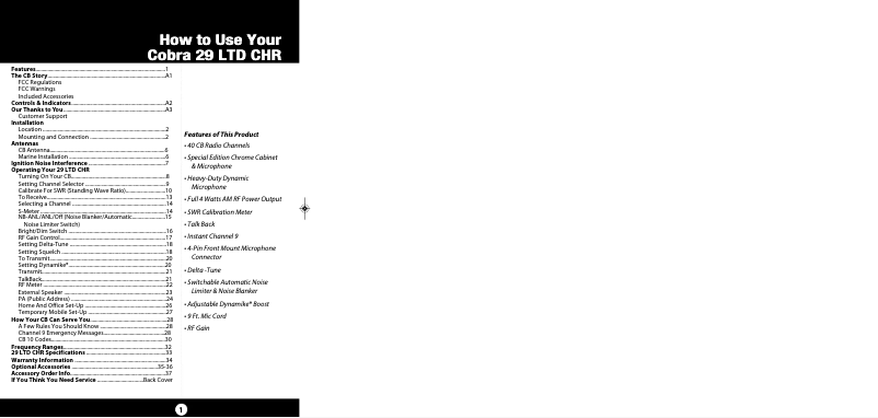 Página 1 del manual Manual de usuario Cobra 29 LTD CHR