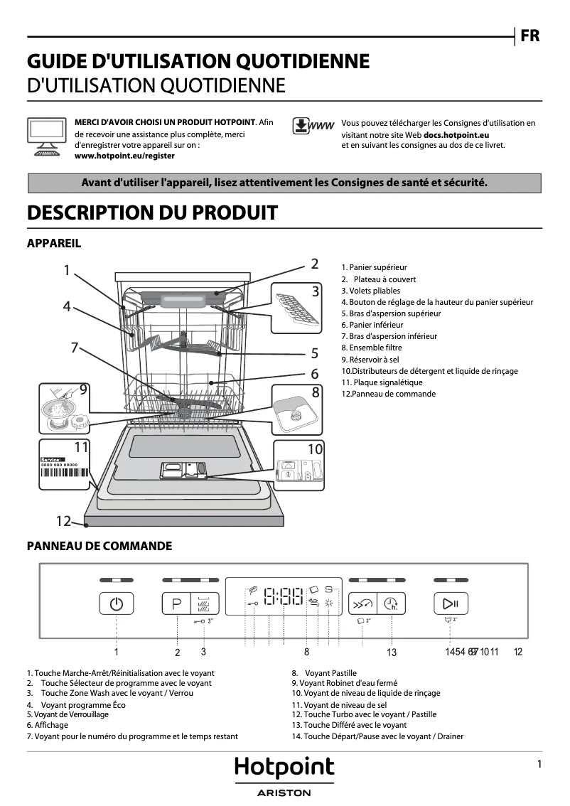 Page 1 de la notice Manuel utilisateur Hotpoint Ariston HBC 3C26 F X