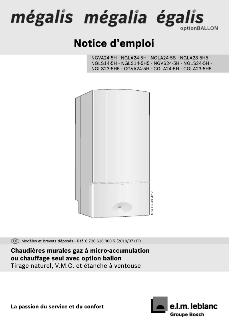 Page 1 de la notice Manuel utilisateur e.l.m. leblanc CGLA24-5H