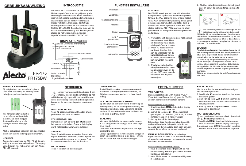 Image de la première page du manuel de l'appareil FR175BW