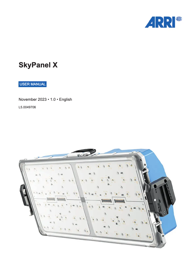 Page 1 de la notice Manuel utilisateur ARRI SkyPanel X23