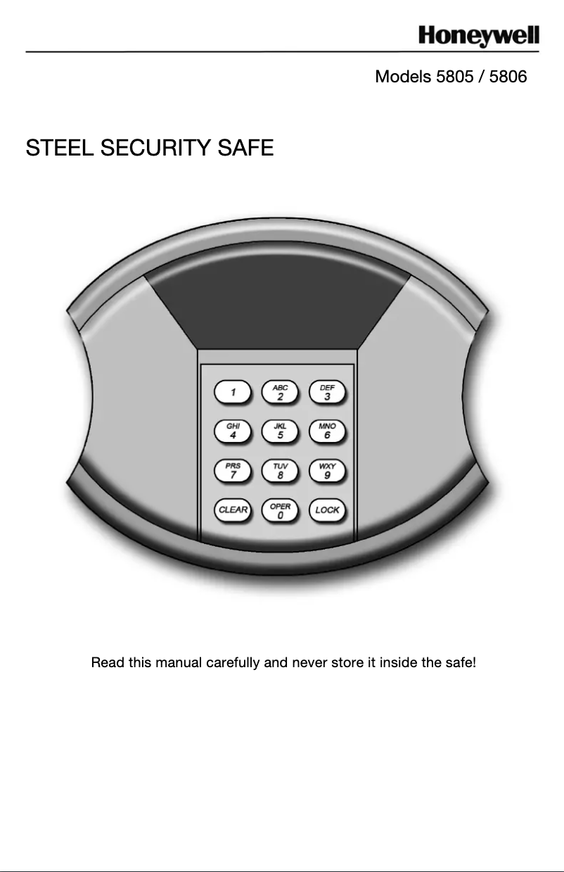 Page n°1 - Manuel utilisateur Honeywell 5805