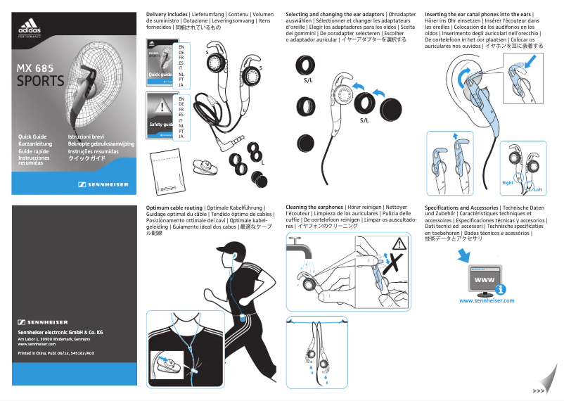 Page 1 de la notice Mode d'emploi Sennheiser MX 685 SPORTS