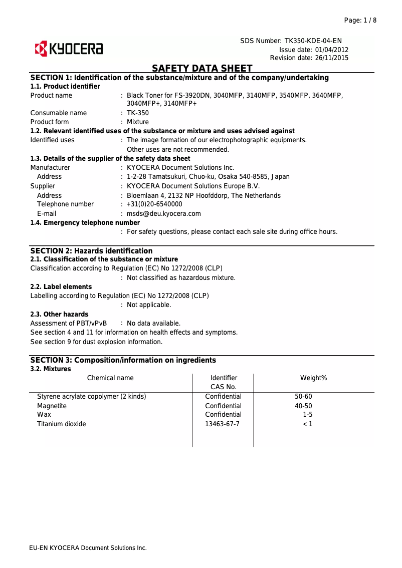 Image de la première page du manuel de l'appareil FS-3140MFP