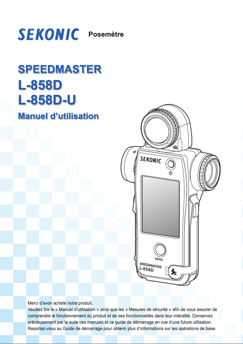 Page n°1 - Manuel utilisateur Sekonic RT-GX