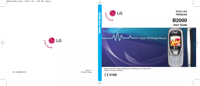Page 1 de la notice Manuel utilisateur LG B2000