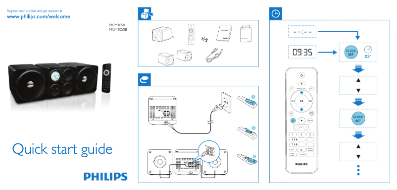 Page n°1 - Guide de démarrage rapide Philips MCM1050B