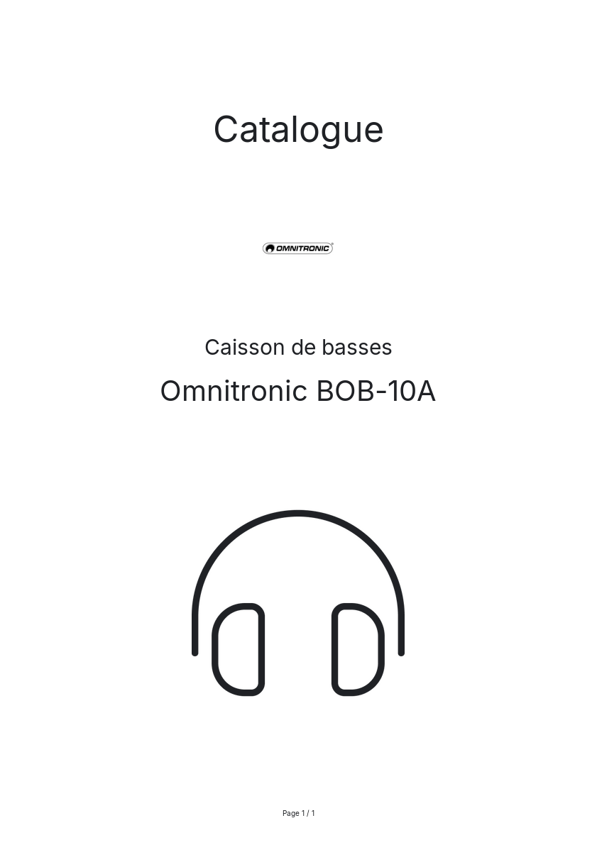 Page n°1 - Catalogue Omnitronic BOB-10A