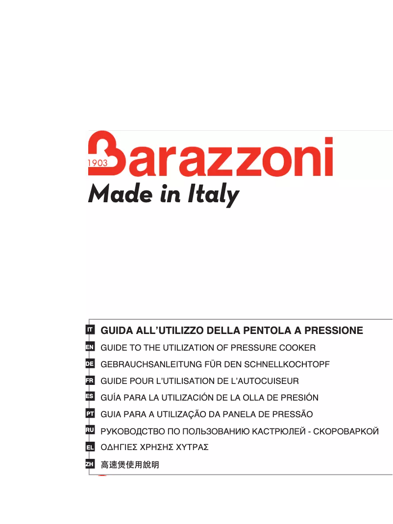 Page 1 de la notice Manuel utilisateur Barazzoni Bonita PA 047