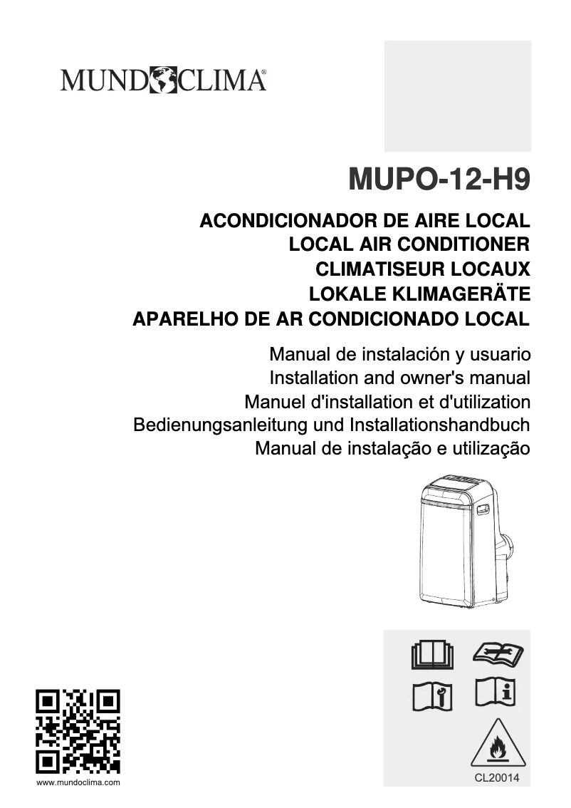Page n°1 - Manuel utilisateur MundoClima MUPO-12-H9