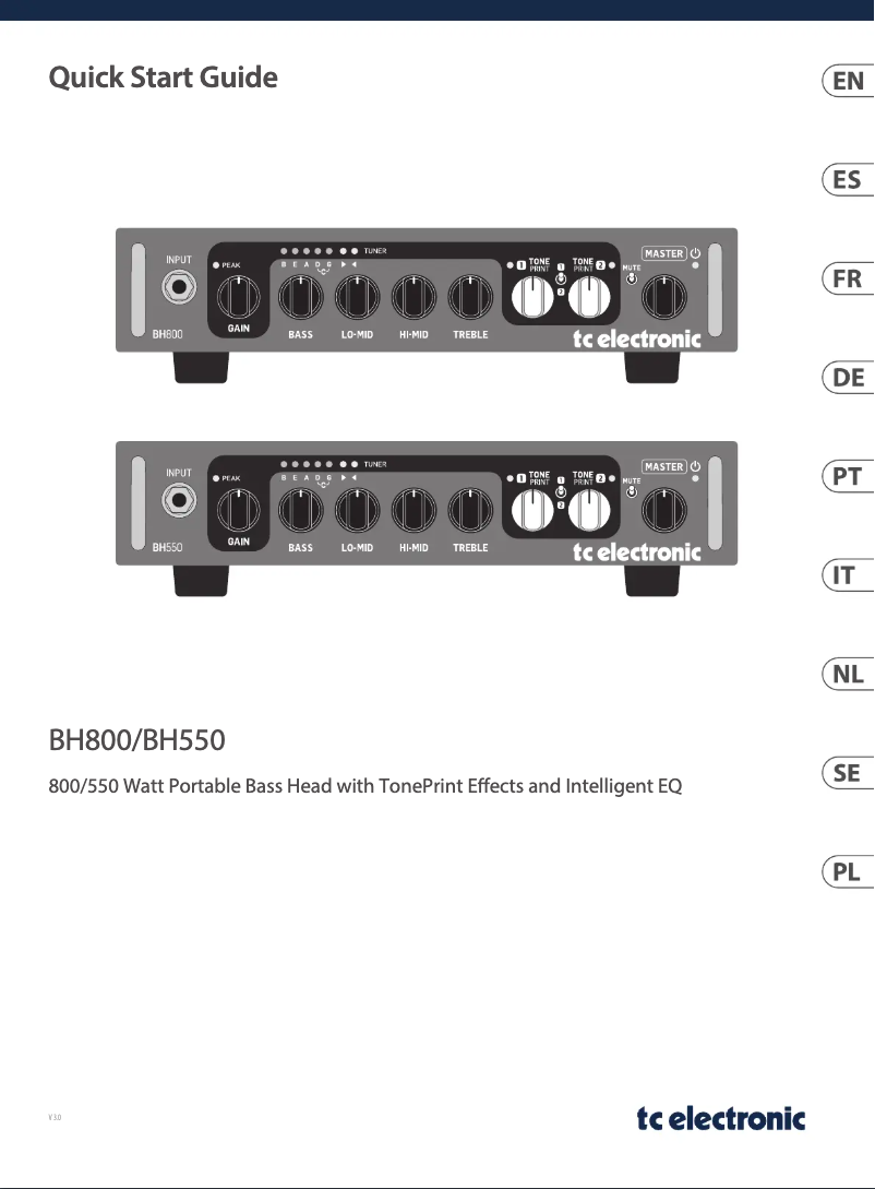 Página 1 del manual Guía de inicio rápido TC Electronic BH800