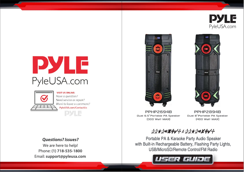 Page n°1 - Manuel utilisateur Pyle PPHP2894B