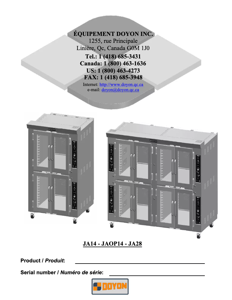 Image de la première page du manuel de l'appareil JA28