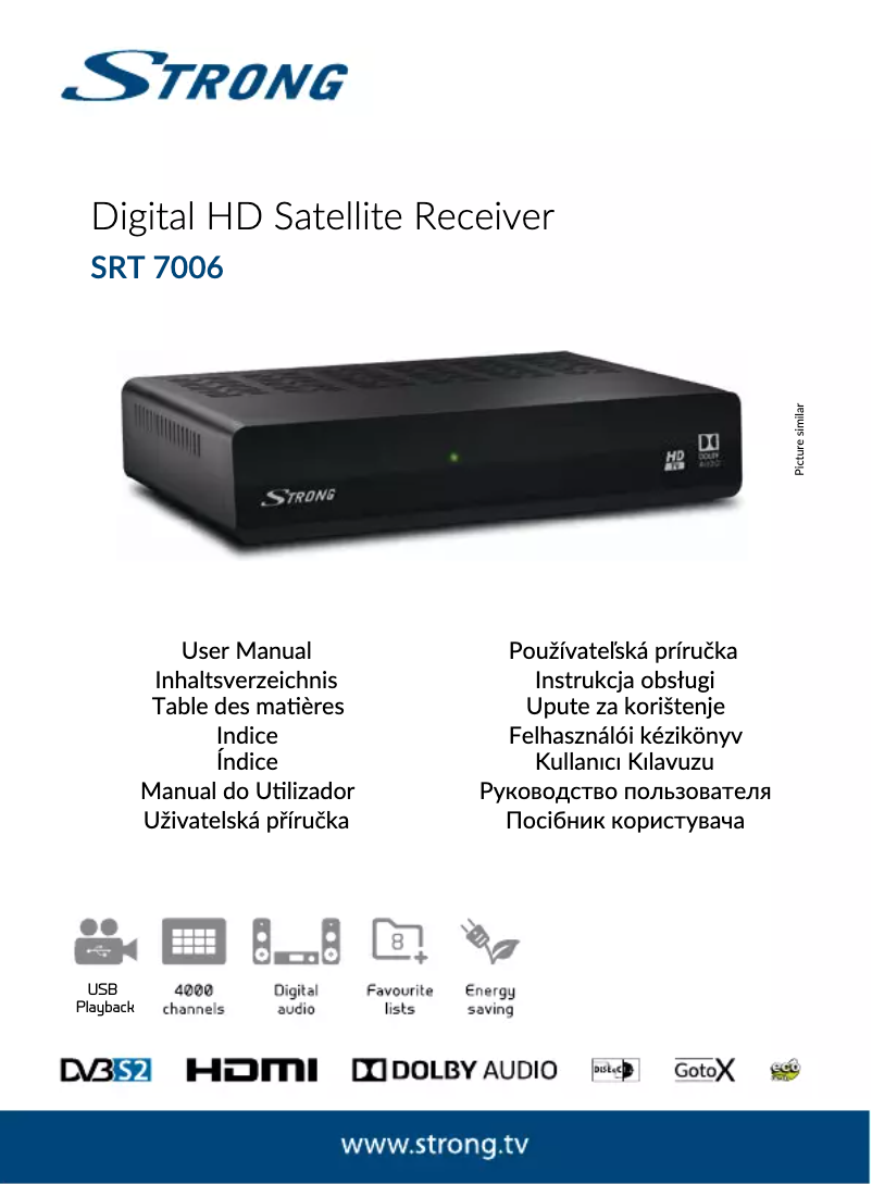 Page 1 de la notice Manuel utilisateur Strong SRT 7006