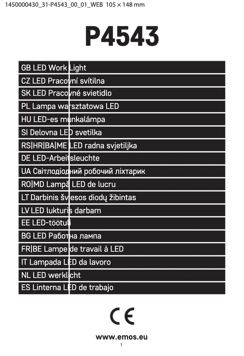 Page n°1 - Manuel utilisateur Emos P4543