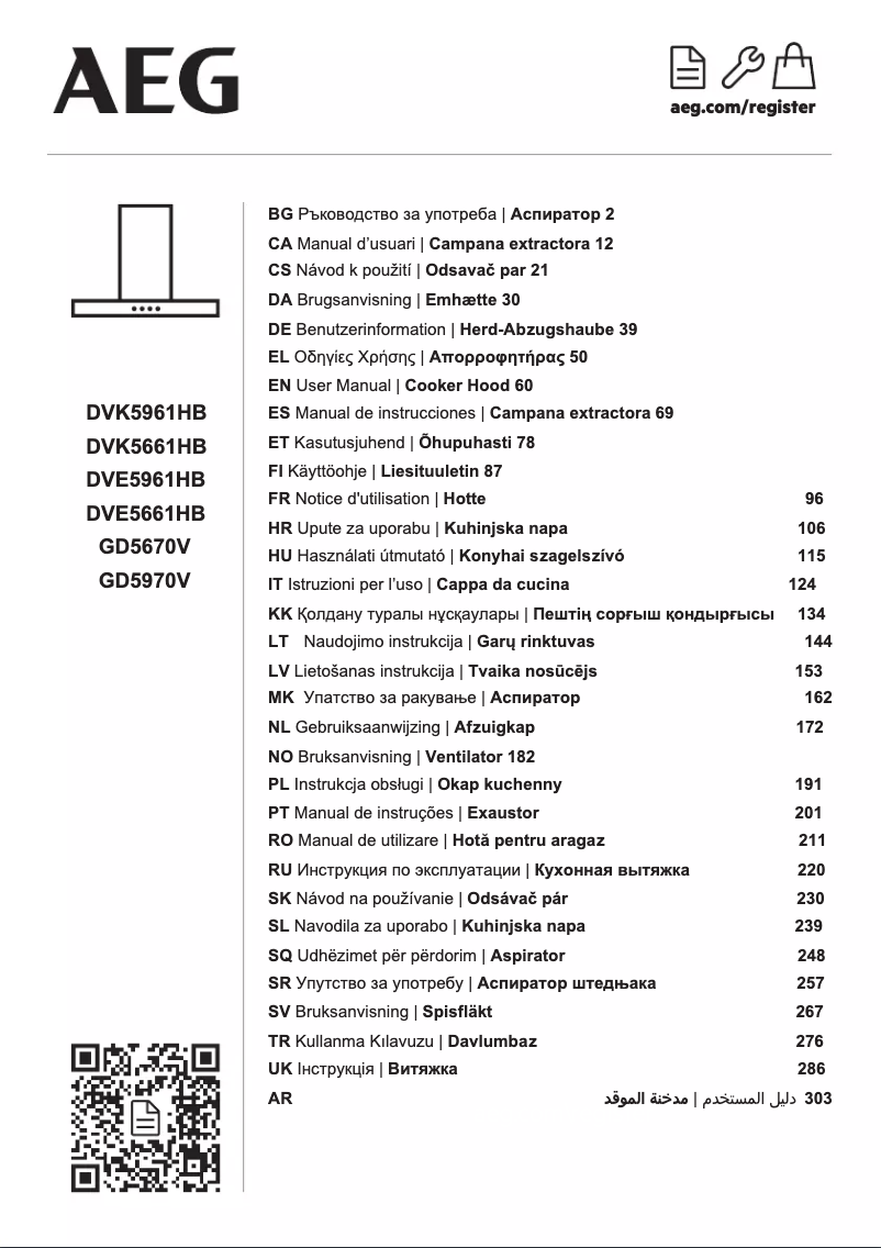Page n°1 - Manuel utilisateur AEG DVK5661HB