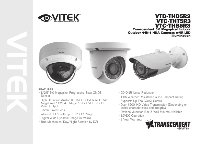 Page n°1 - Manuel utilisateur Vitek VTC-THB5R3