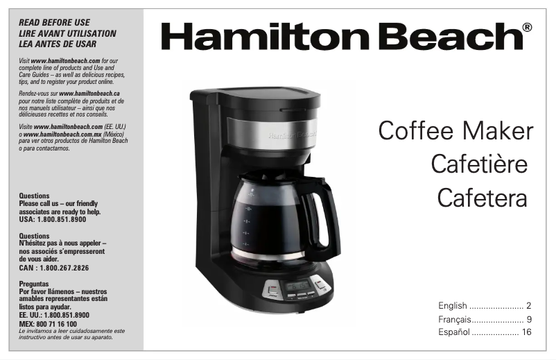 Page n°1 - Manuel utilisateur Hamilton Beach 46290