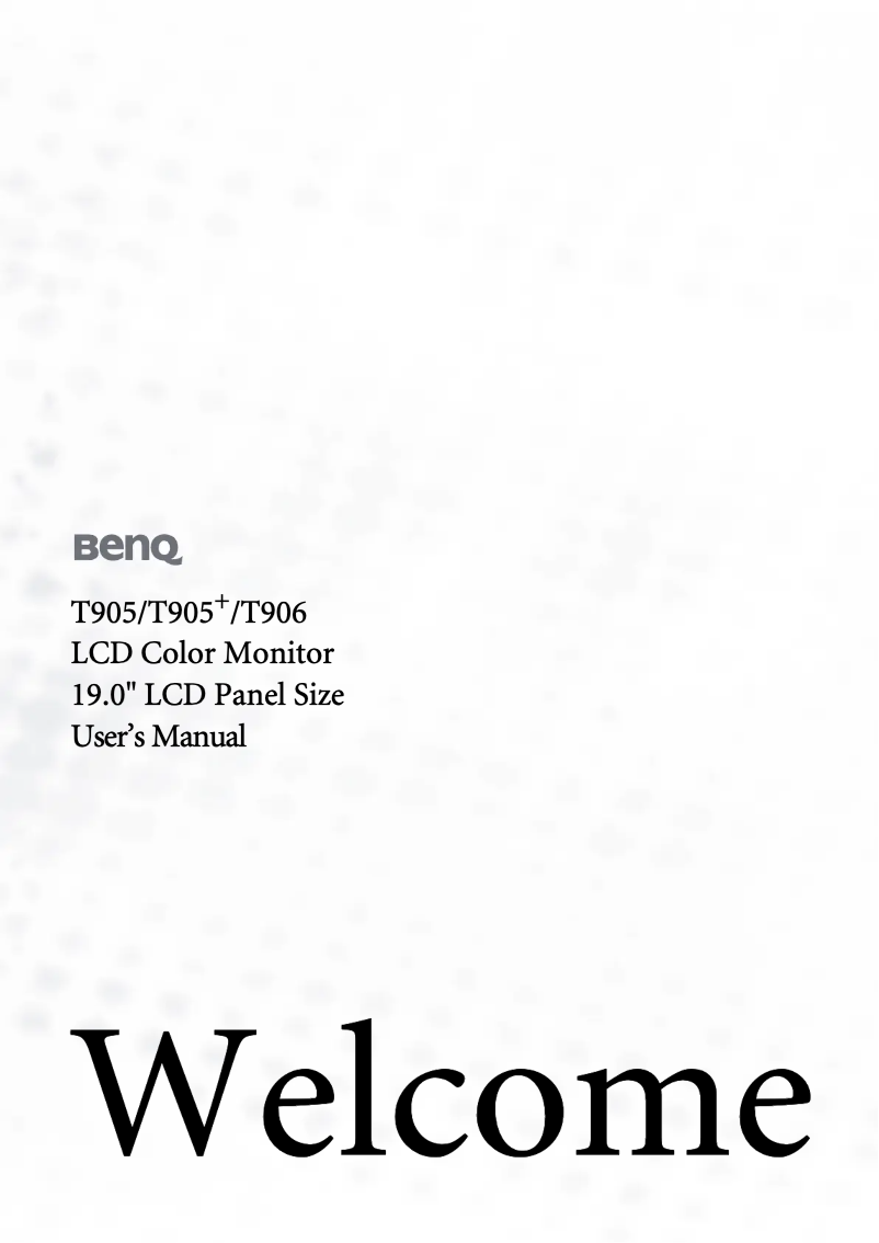 Page n°1 - Manuel utilisateur BenQ T905