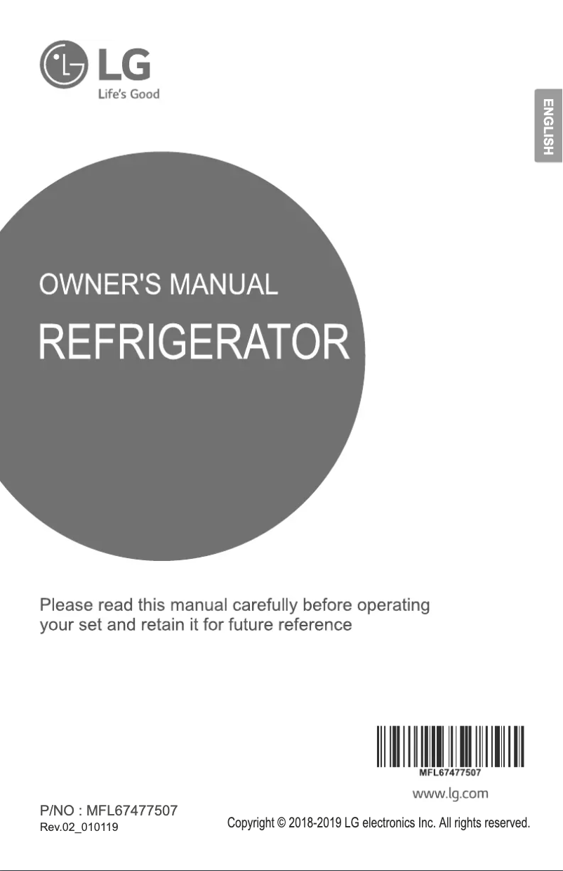 Page 1 de la notice Manuel utilisateur LG GL-F502HLHN