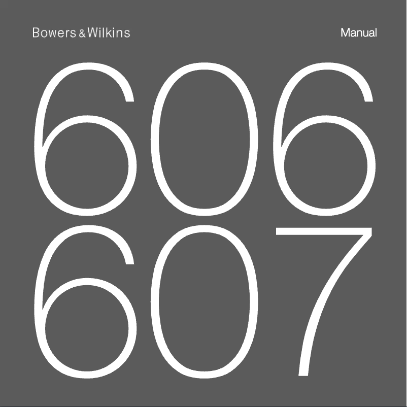 Page 1 de la notice Manuel utilisateur Bowers & Wilkins 606