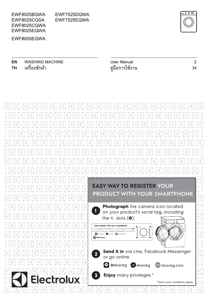 Page 1 de la notice Manuel utilisateur Electrolux EWF8005EQWA