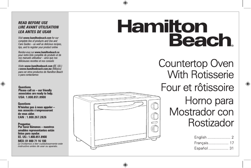 Page n°1 - Manuel utilisateur Hamilton Beach 31105D
