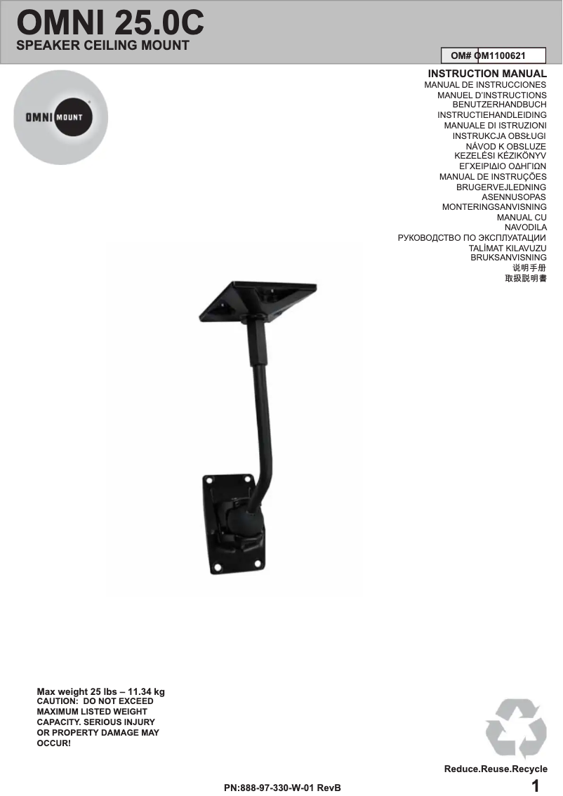 Page n°1 - Manuel utilisateur OmniMount 25.0 C