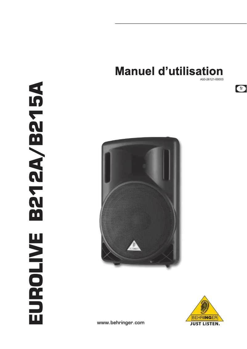 Page n°1 - Manuel utilisateur Behringer Eurolive B212A