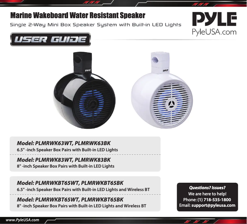 Page n°1 - Manuel utilisateur Pyle PLMRWK83BK