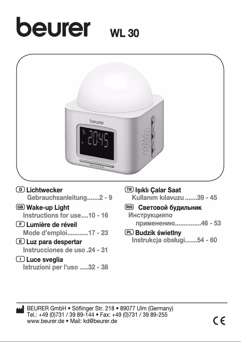 Image de la première page du manuel de l'appareil WL 30