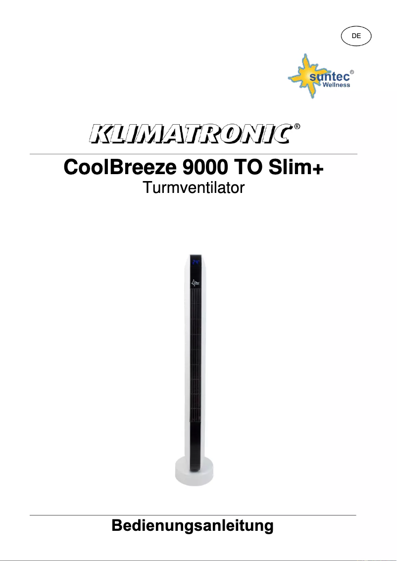 Page 1 de la notice Manuel utilisateur Suntec CoolBreeze 9000 TO Slim+
