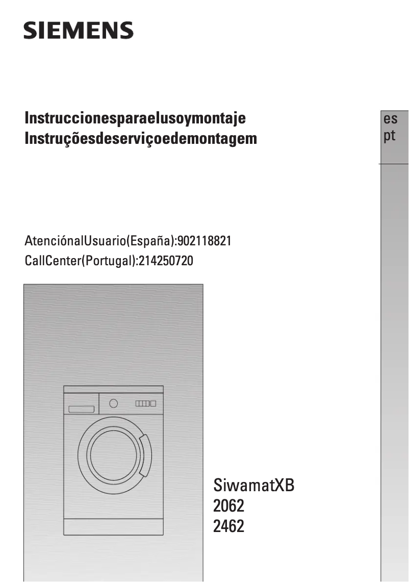 Page n°1 - Manuel utilisateur Siemens WXB2462EU