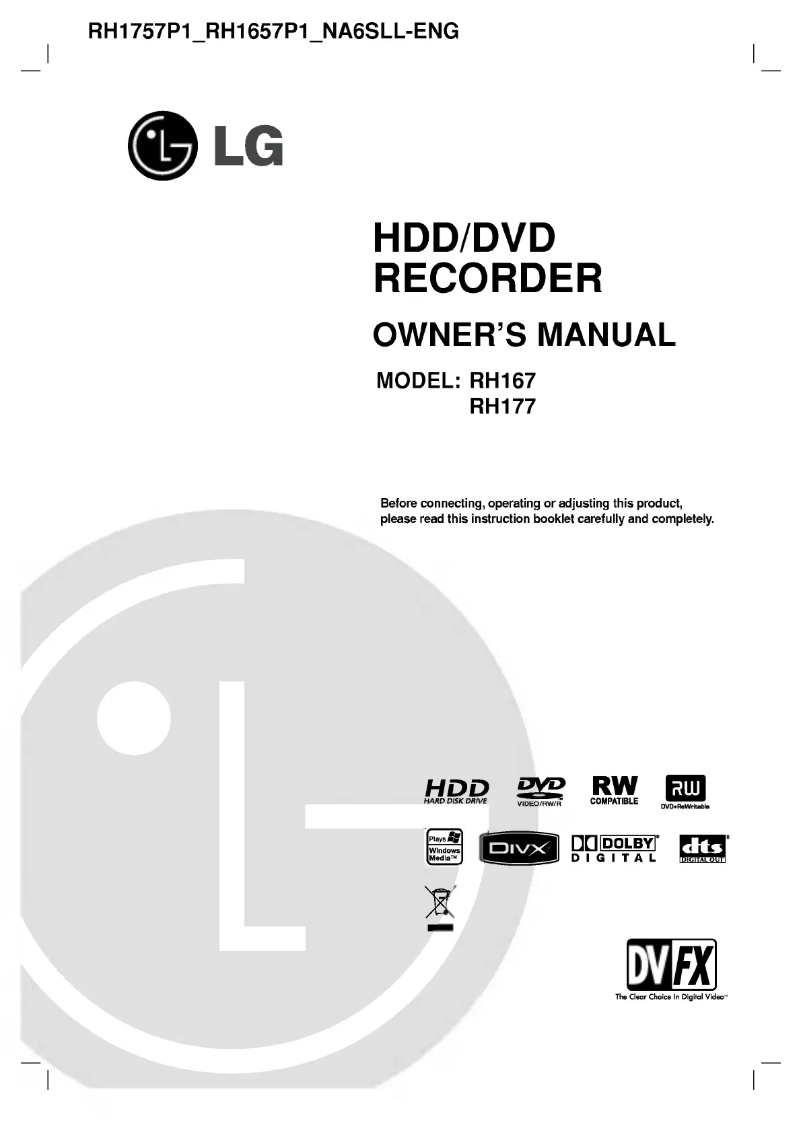 Page n°1 - Manuel utilisateur LG RH1657