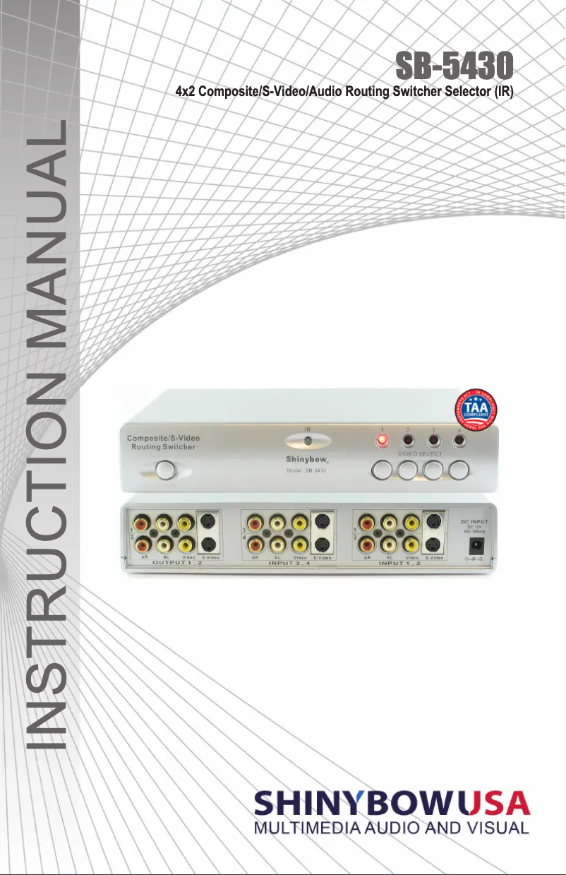 Page 1 de la notice Manuel utilisateur Shinybow SB-5430