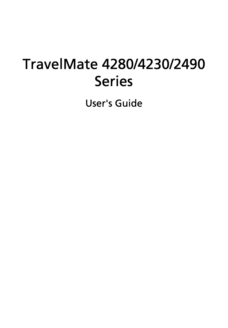 Image de la première page du manuel de l'appareil TravelMate 4230