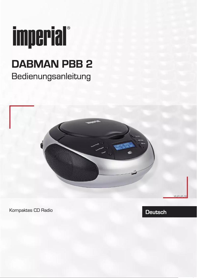 Image de la première page du manuel de l'appareil DABMAN PBB 2