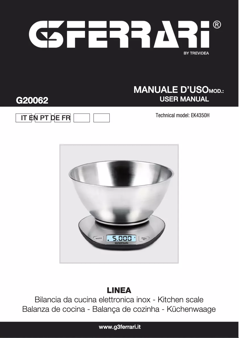 Image de la première page du manuel de l'appareil Linea G20062