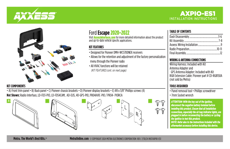Page n°1 - Manuel utilisateur AXESS AXPIO-ES1