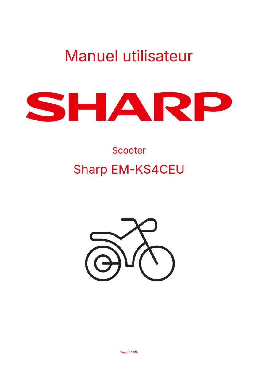Page n°1 - Manuel utilisateur Sharp EM-KS4CEU