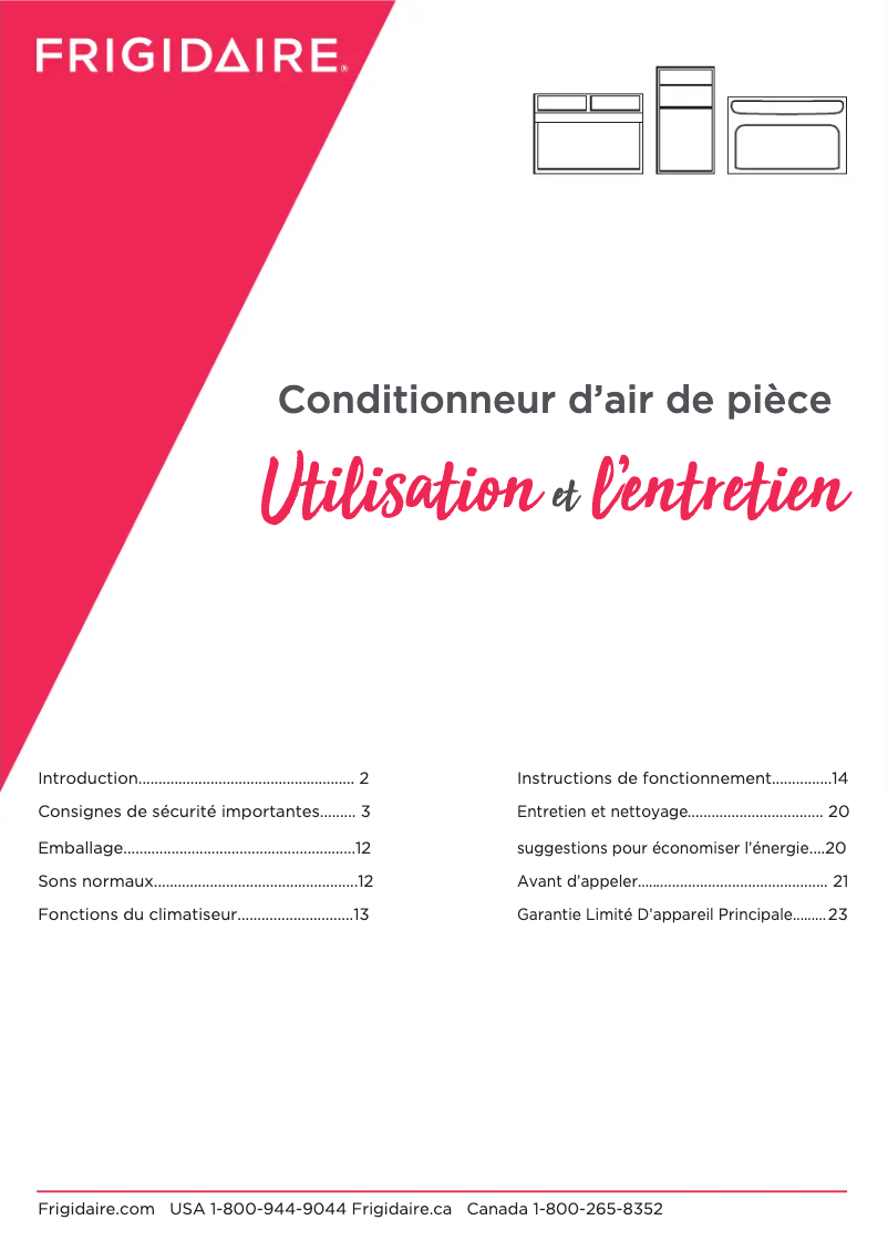 Image de la première page du manuel de l'appareil FHWE232WB2