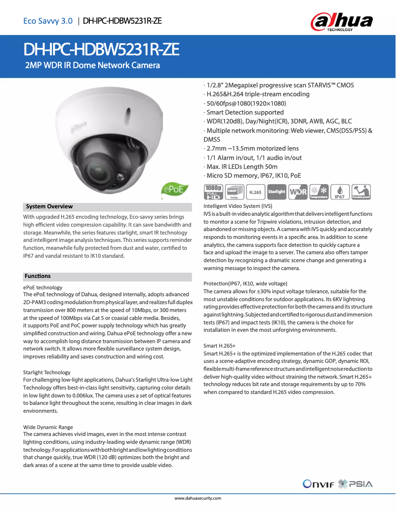 Image de la première page du manuel de l'appareil IPC-HDBW5231R-ZE