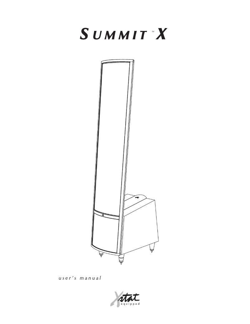 Page n°1 - Manuel utilisateur Martin Logan Summit X