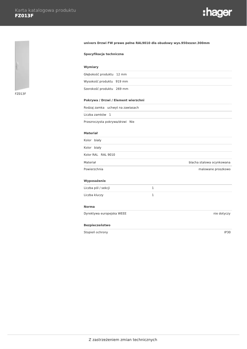 Image de la première page du manuel de l'appareil FZ013F