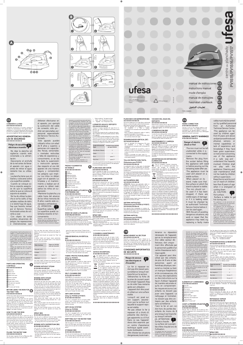 Page n°1 - Manuel utilisateur Ufesa PV1517
