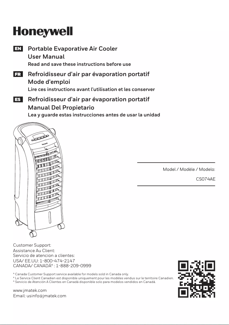 Page 1 de la notice Manuel utilisateur Honeywell CS074AE