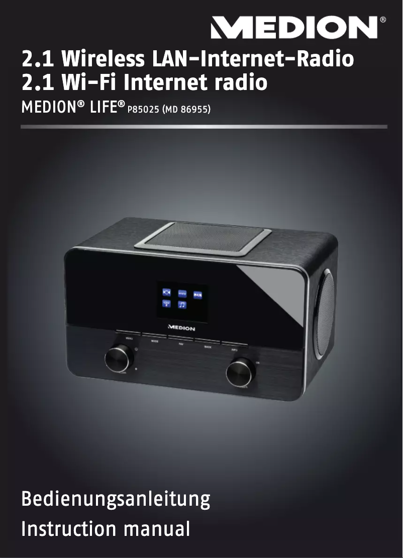 Image de la première page du manuel de l'appareil LIFE P85025 (MD 86955)