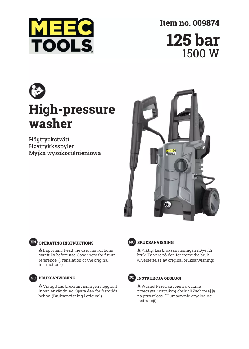 Page n°1 - Manuel utilisateur Meec Tools 009-874