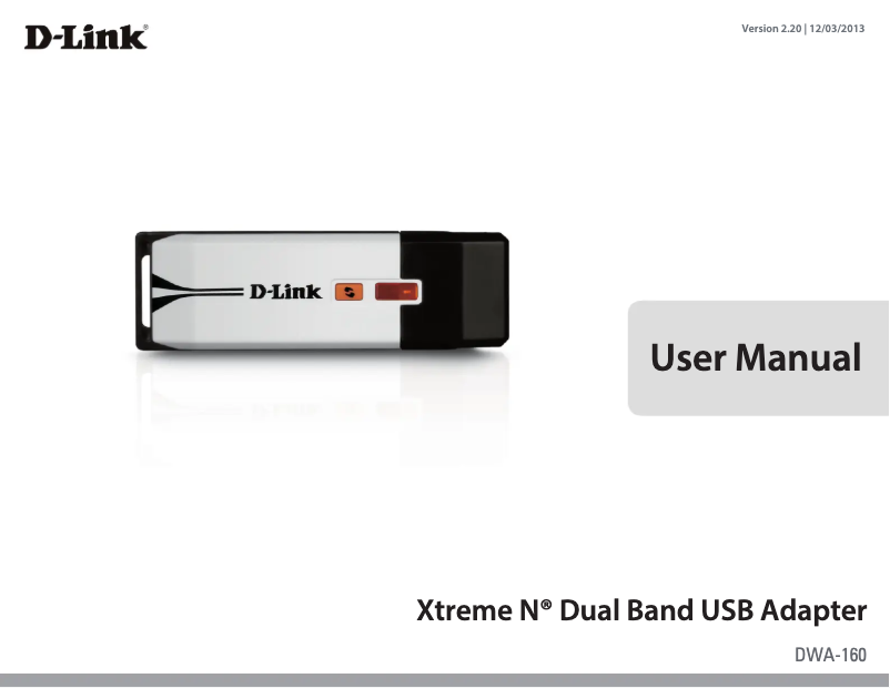Page 1 de la notice Manuel utilisateur D-Link DWA-160